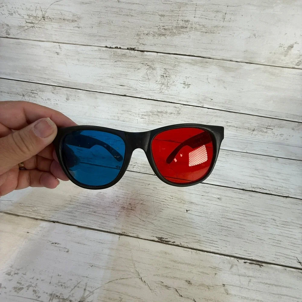 Proview 3D Glasses Lot of 3 Red Blue‎ Anaglyph Plastic Frame Reusable Black